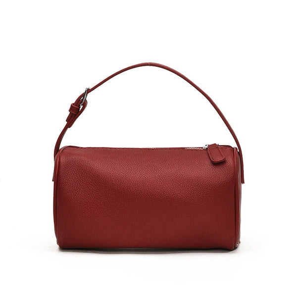 Red Minimalist Shoulder Bag High End Cylindrical Design Women's Bags & Handbags