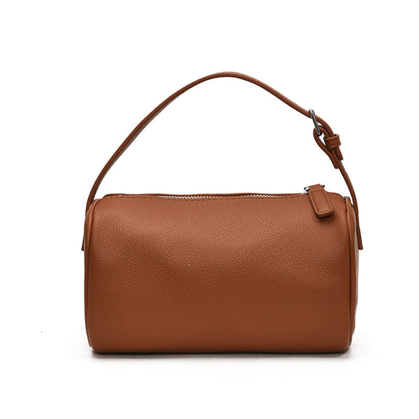 Light Brown Minimalist Shoulder Bag High End Cylindrical Design Women's Bags & Handbags