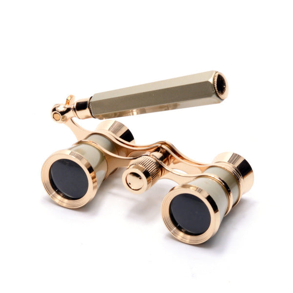 Champagne Gold Elegant Theatre Binoculars Portable & Stylish Handheld Opera Glasses (Focal Length: 200Mm) Binoculars & Monoculars
