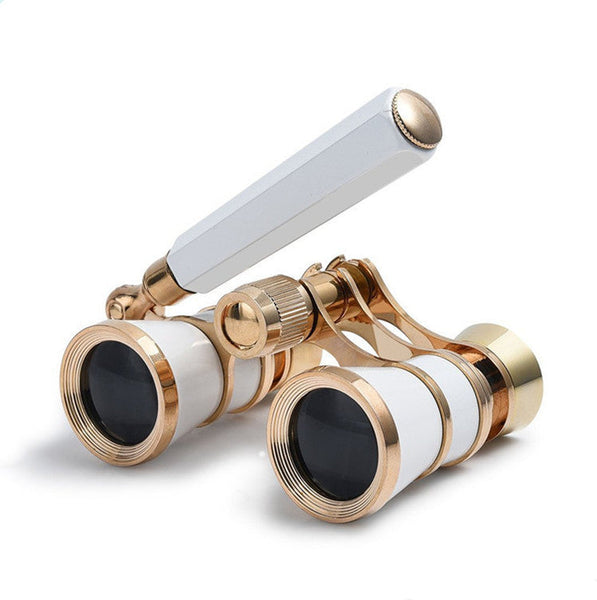 Elosung White Elegant Theatre Binoculars Portable & Stylish Handheld Opera Glasses (Focal Length: 400Mm) Binoculars & Monoculars
