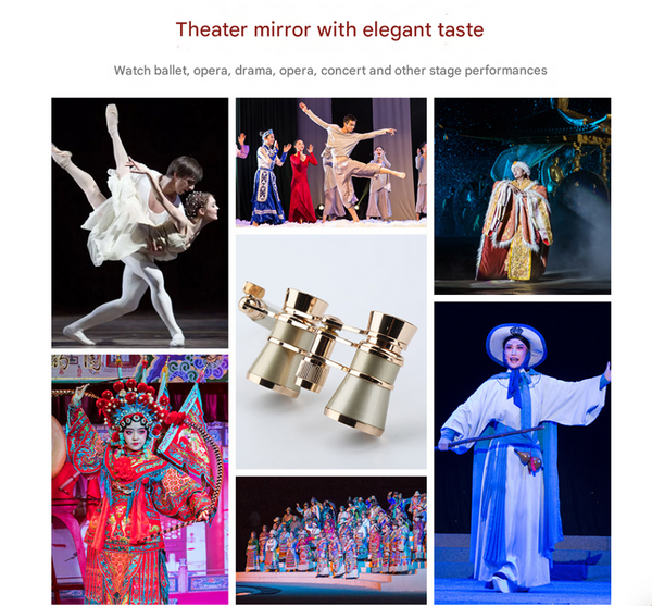 Elosung White Elegant Theatre Binoculars Portable & Stylish Handheld Opera Glasses (Focal Length: 400Mm) Binoculars & Monoculars