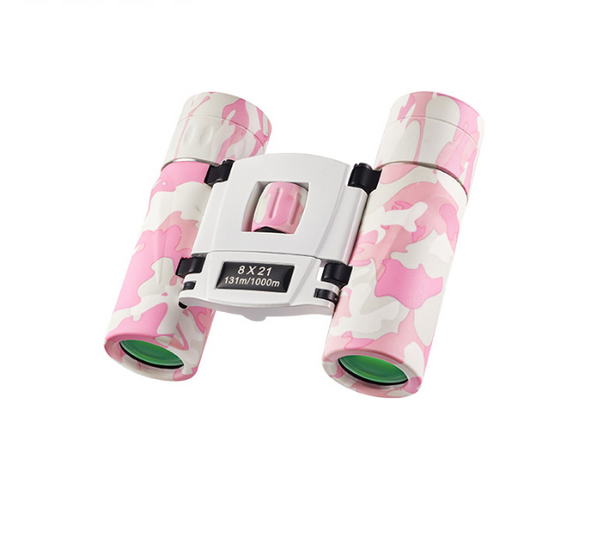 Pinkish White Mini Pocket Binoculars 8X21 High Power Colorful For Kids Binoculars & Monoculars