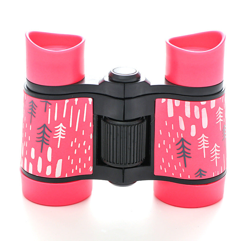 Elosung 2 Pcs Pink Kids Binoculars Rubber Grip Tree Pattern Binoculars & Monoculars