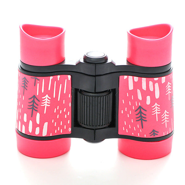 Elosung 2 Pcs Pink Kids Binoculars Rubber Grip Tree Pattern Binoculars & Monoculars