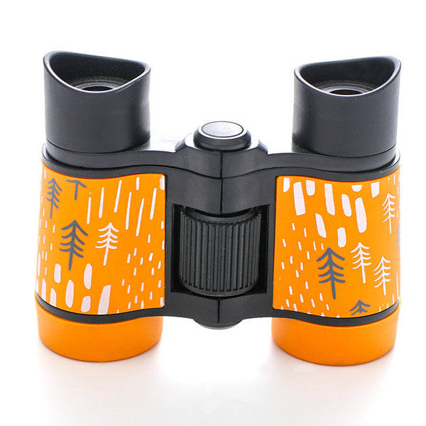 Elosung 2 Pcs Orange Kids Binoculars Rubber Grip Tree Pattern Binoculars & Monoculars