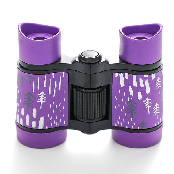 Elosung 2 Pcs Purple Kids Binoculars Rubber Grip Tree Pattern Binoculars & Monoculars