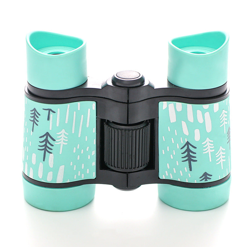 Elosung 2 Pcs Light Blue Kids Binoculars Rubber Grip Tree Pattern Binoculars & Monoculars