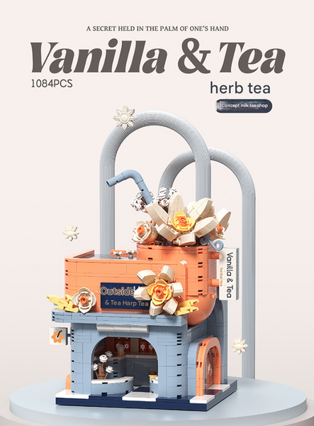 (Milk Tea Shop) Enchanting Streetscape Blocks Creative Building Set Building Blocks