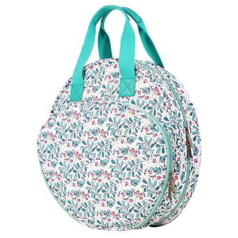 Lake Blue Leaves Multi Compartment Embroidery Bag Keep Your Projects Organized Women's Bags & Handbags