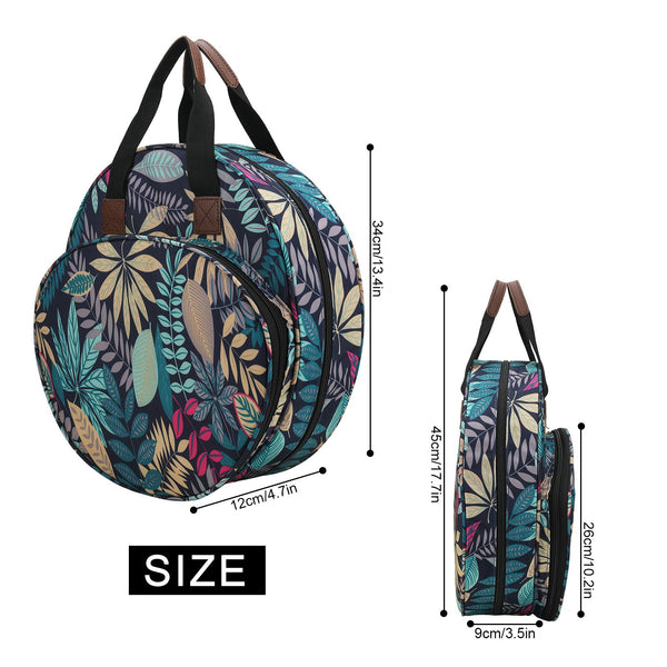 Blue Leaves Multi Compartment Embroidery Bag Keep Your Projects Organized Women's Bags & Handbags