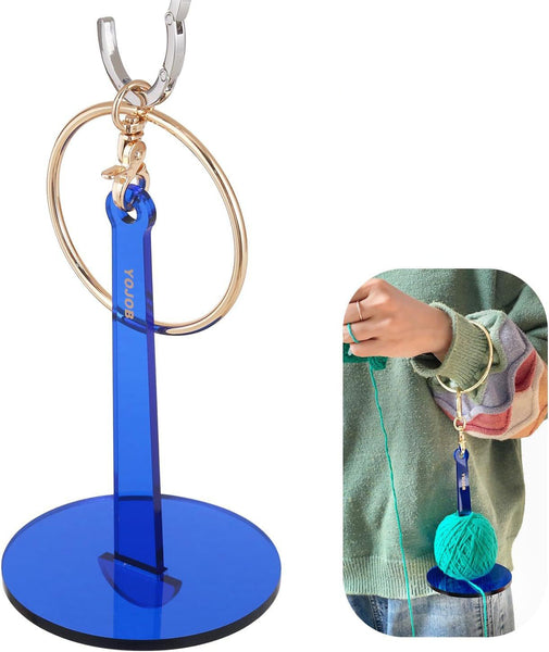 Blue 2 Piece Acrylic Portable Wrist Yarn Holder Knitting & Crochet Stand Other Crocheting And Knitting