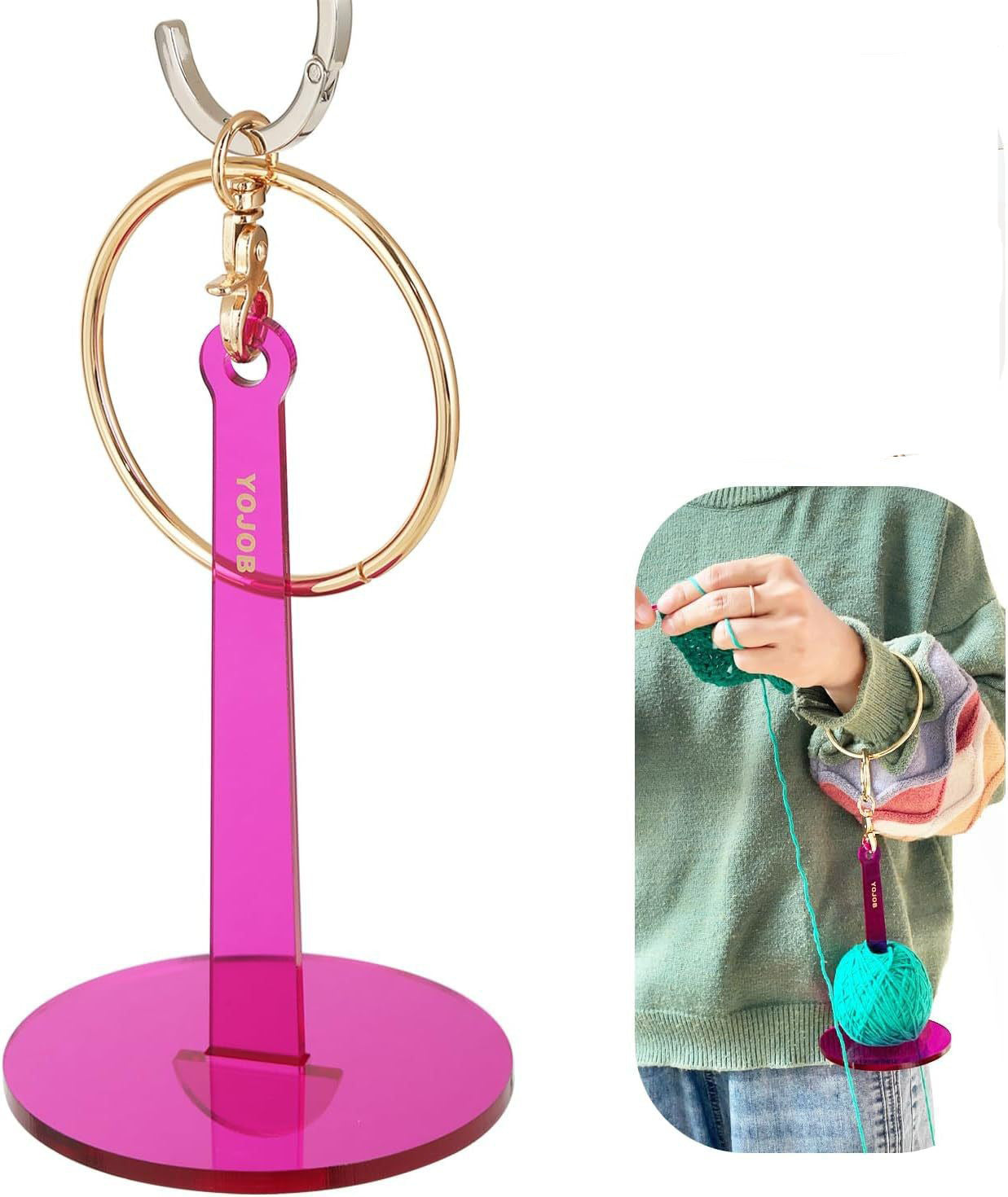 Blue 2 Piece Acrylic Portable Wrist Yarn Holder Knitting & Crochet Stand Other Crocheting And Knitting