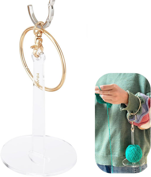 Transparent 2 Piece Acrylic Portable Wrist Yarn Holder Knitting & Crochet Stand Other Crocheting And Knitting