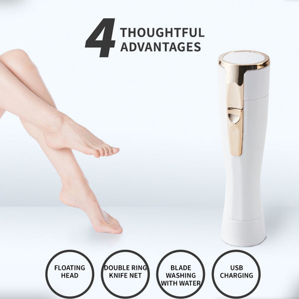 Elosung White Electric Shaver For Women Painless Hair Remover With Usb Charging Women's Shavers