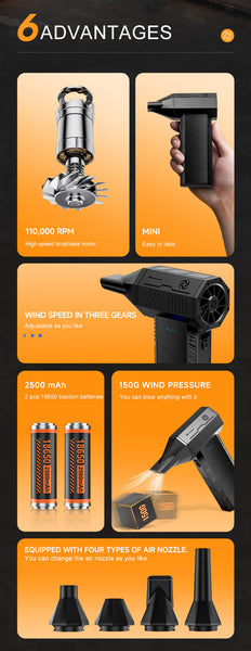 Portable Air Blower Multi Use For Computer Car Outdoor Inflatables Blowers Air Movers & Dryers