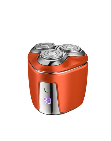 Orange Mini Electric Shaver For Men Portable & Rechargeable Razor Travel Men's Shavers