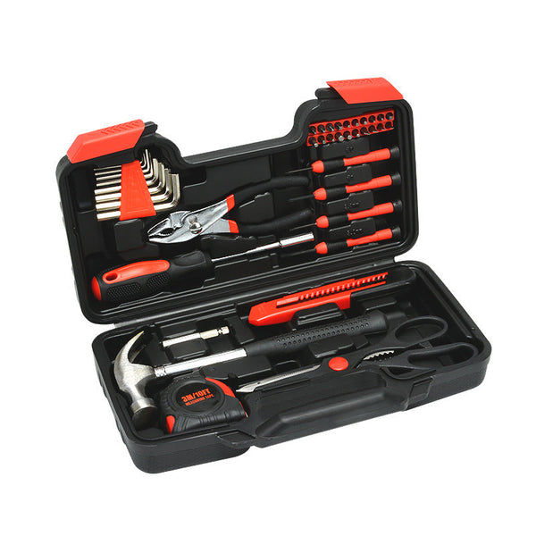 Elosung 39 Piece Home Tool Kit Red Carbon Steel Hardware Set Hand Tool Sets