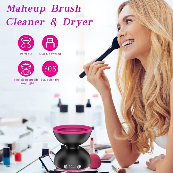 Black Electric Makeup Brush Cleaner Fast & Deep Cleaning Usb Powered Brushes