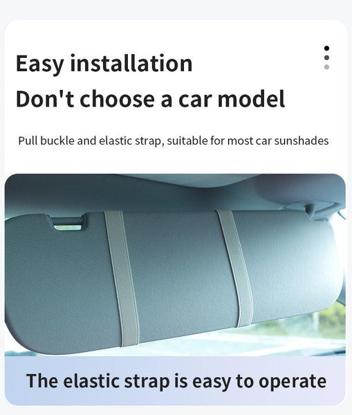 White Double Button Car Sun Visor Makeup Mirror With Led Light Tri Color Touch Control Makeup Mirrors