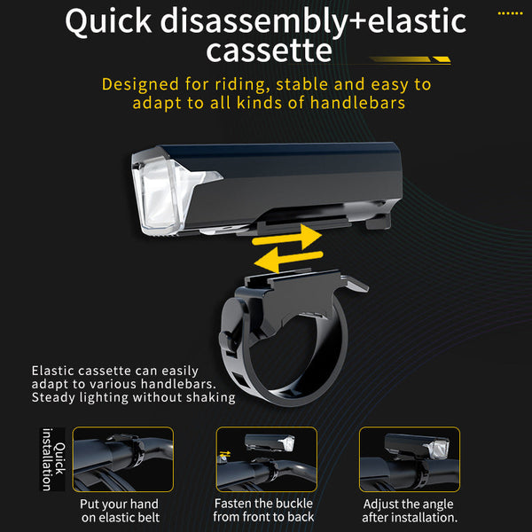 Bike Headlight Rechargeable Led Bicycle Front Light 85A Floodlight (Battery Display Model) Lights & Reflectors