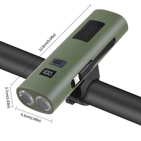 Green Multifunctional Led Bike Light Power Bank Rechargeable Cycling Flashlight Lights & Reflectors