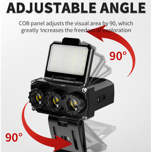 Black Rechargeable Led Headlight Cap Light Long Lasting Camping Lights & Reflectors