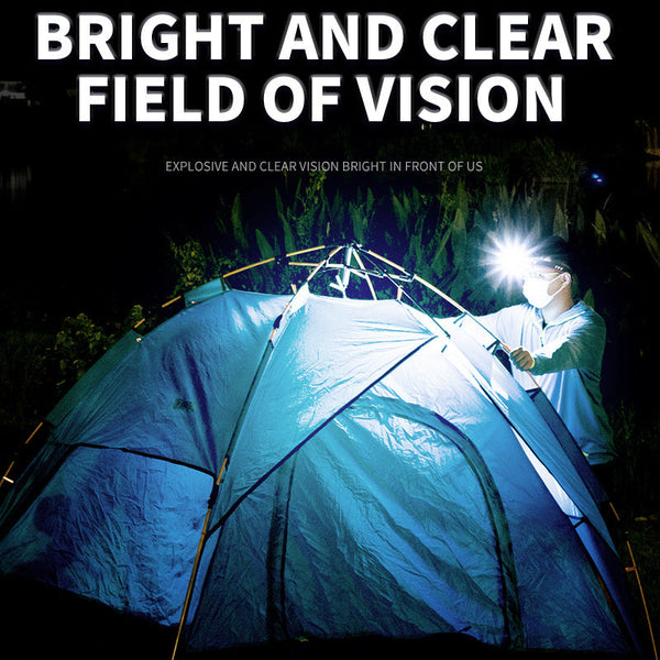 Black Rechargeable Led Headlight Cap Light Long Lasting Camping Lights & Reflectors