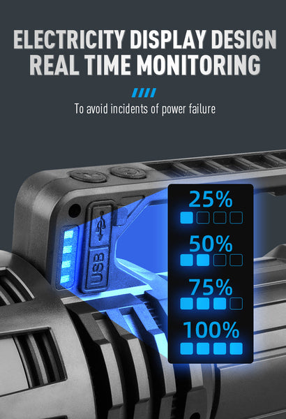 Rechargeable Led Searchlight Handheld Spotlight 500M Range Long Lasting Powerful Light Flashlights