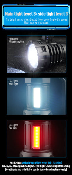 White Led Searchlight Rechargeable Handheld Spotlight 500M Range Long Lasting Flashlights