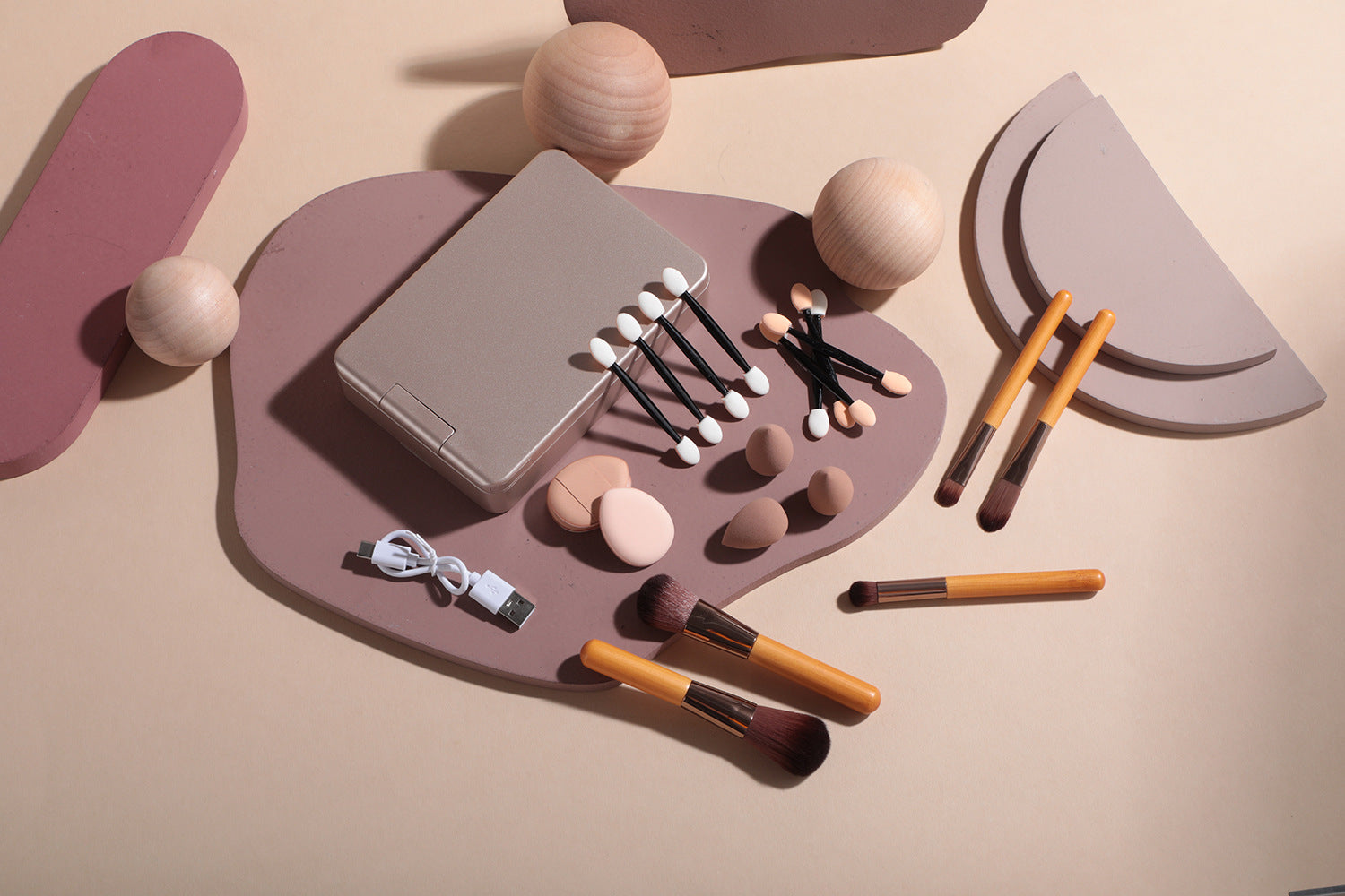 Travel Makeup Brush Set With Led Mirror Your Beauty Essentials On The Go Brushes