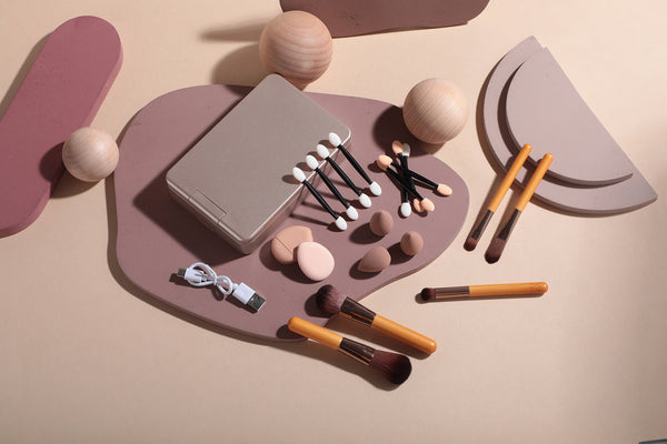 Travel Makeup Brush Set With Led Mirror Your Beauty Essentials On The Go Brushes