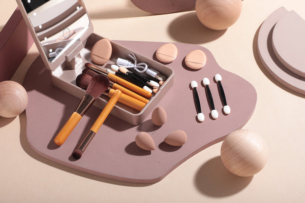 Travel Makeup Brush Set With Led Mirror Your Beauty Essentials On The Go Brushes