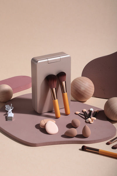 Travel Makeup Brush Set With Led Mirror Your Beauty Essentials On The Go Brushes