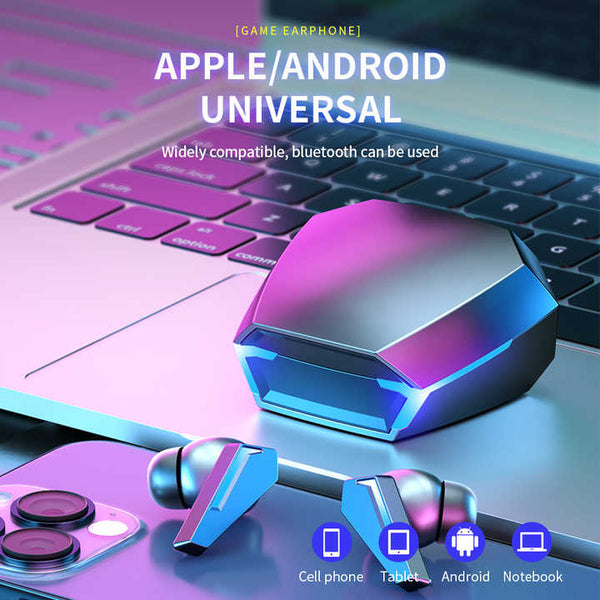 White Wireless Gaming Bluetooth 5.2 Low Delay 3D Stereo Earbuds