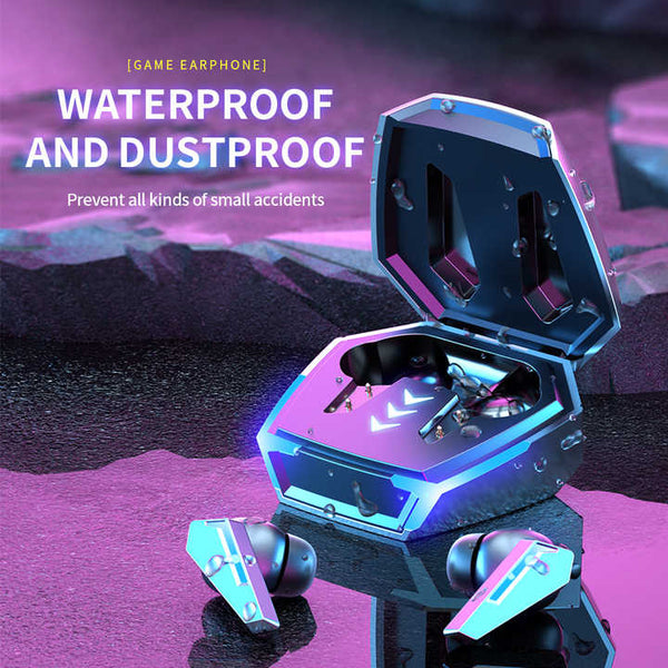 Silver Wireless Gaming Bluetooth 5.2 Low Delay 3D Stereo Sound Quality Earbuds