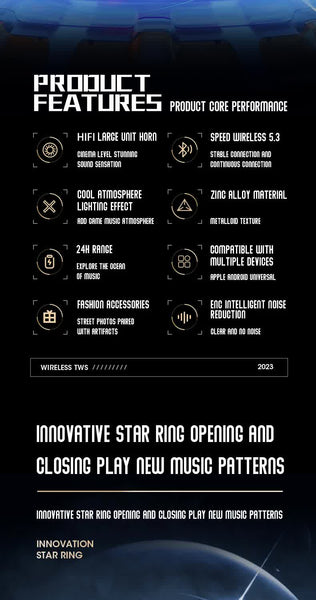 Grey Bluetooth 5.3 Wireless Hi Fi Audio Comfortable In Fingerprint Touch Earbuds