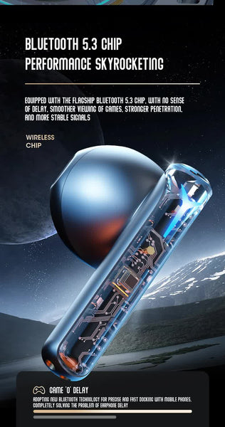 Grey Bluetooth 5.3 Wireless Hi Fi Audio Comfortable In Fingerprint Touch Earbuds