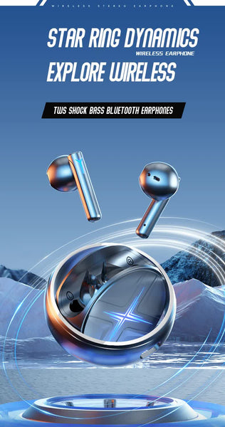 Silver Bluetooth 5.3 Wireless Hi Fi Audio Comfortable In Fingerprint Touch Earbuds