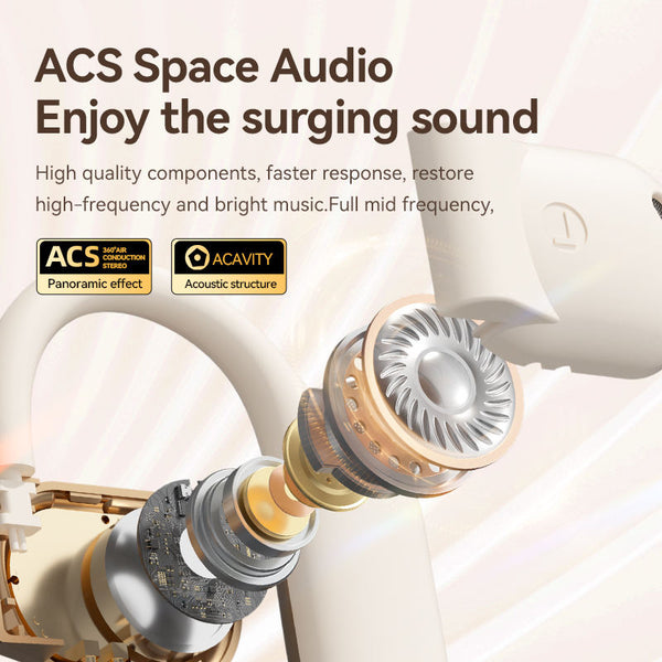 Black Open Ear Bluetooth 5.3 Non In Hook Wireless Sports Design Headphones