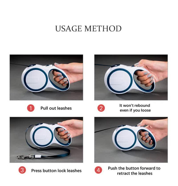 Gray 3M Retractable Pet Leash Tangle Free Extendable For Walking Leads & Head Collars