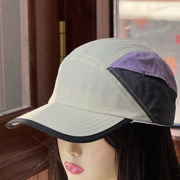 Beige And Purple Performance Sports Cap Quick Dry Fabric Wallets