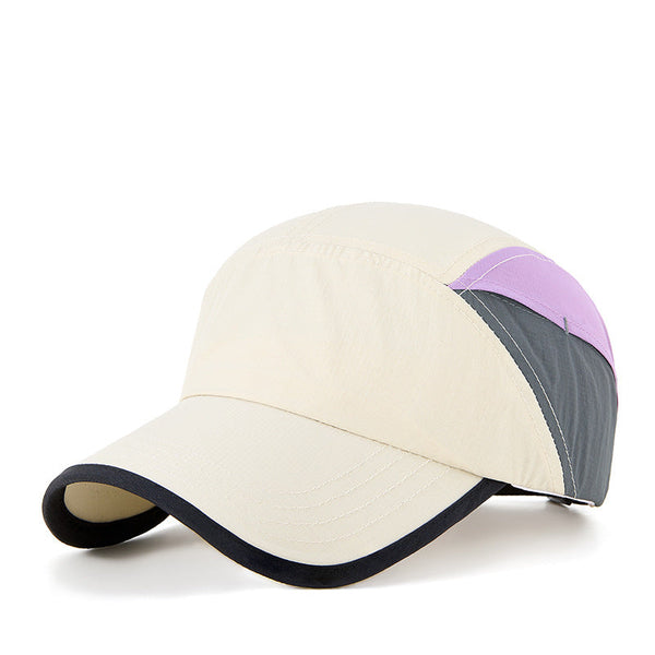 Beige And Purple Performance Sports Cap Quick Dry Fabric Wallets