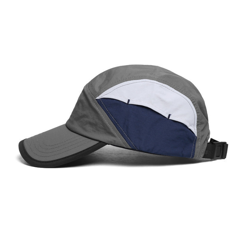 Gray And Blue Sports Cap Quick Dry Breathable Adjustable Fit Hats