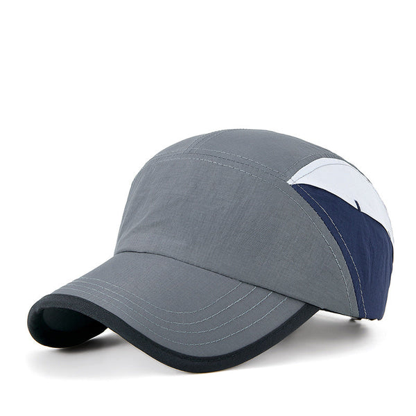 Gray And Blue Sports Cap Quick Dry Breathable Adjustable Fit Hats