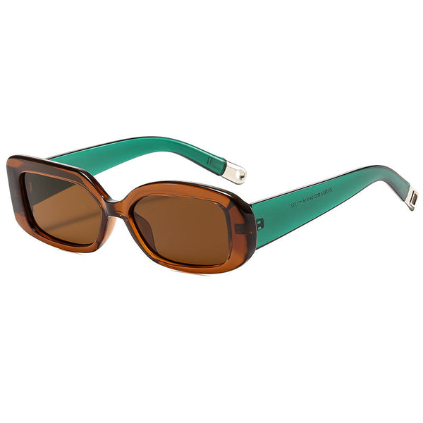 Green 2 Pcs Retro Rectangular For Unisex Fashion And Uv Protection Sunglasses