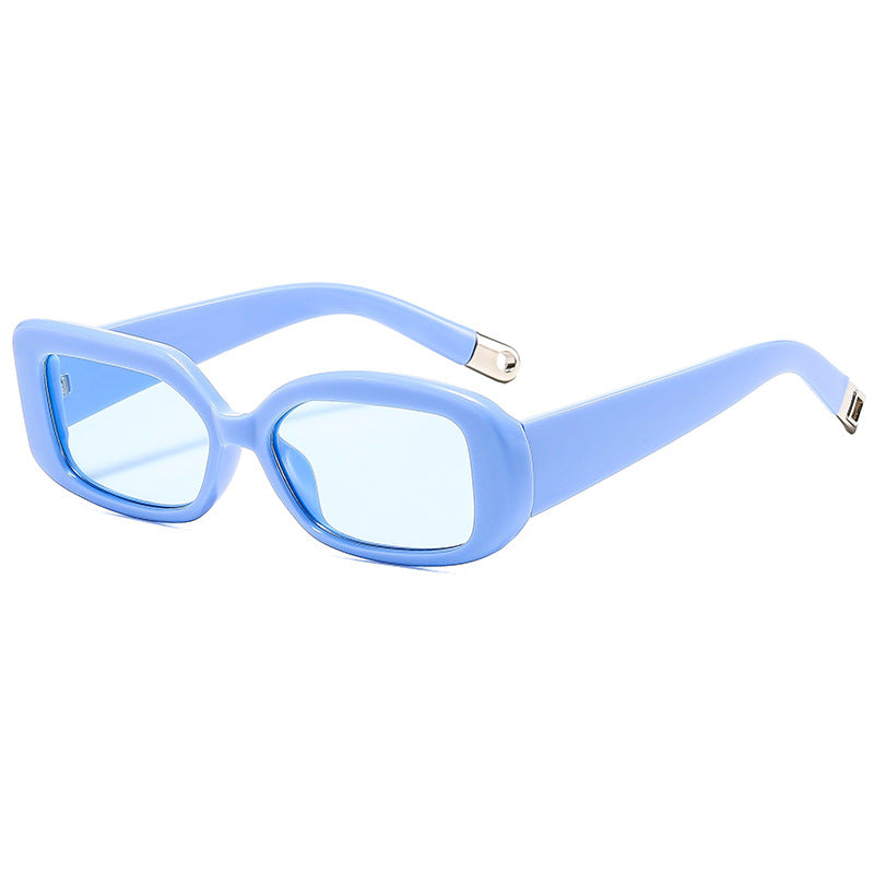 Blue Frame Film 2 Pcs Retro Rectangular For Women & Men Sunglasses