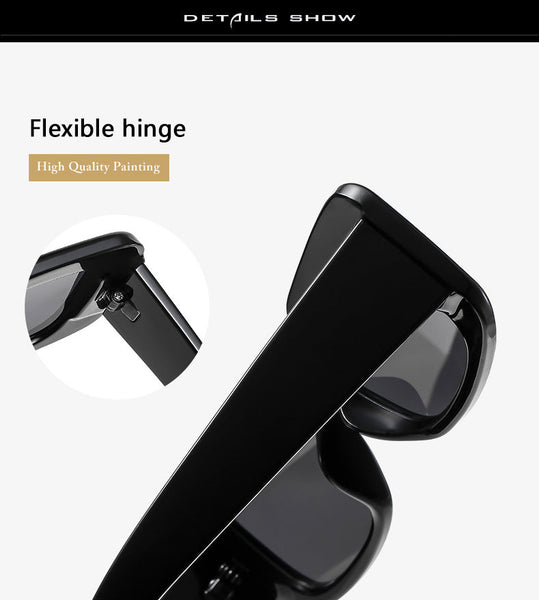 Blue Frame Film 2 Pcs Retro Rectangular For Women & Men Sunglasses