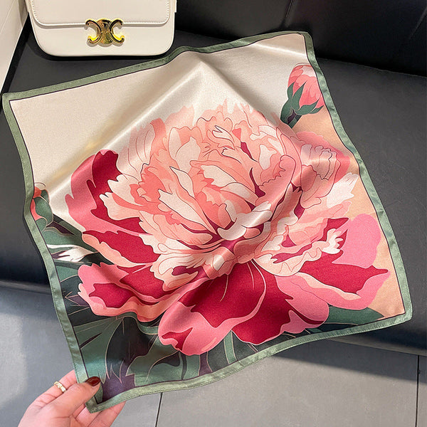 Red Peony Women's Silk Scarves Elegant Accessories For All Seasons Scarves & Wraps