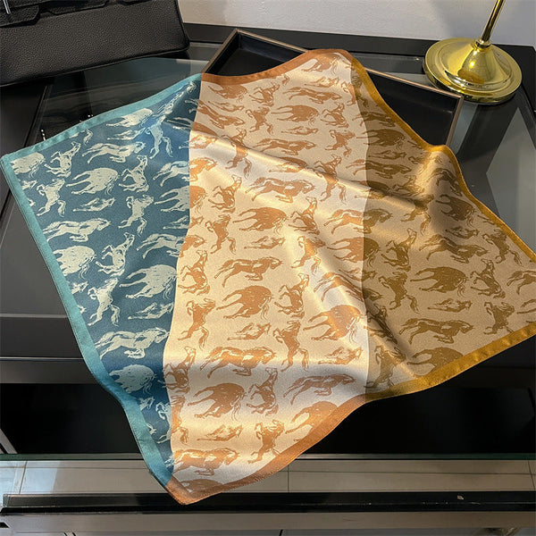 Stitching Horse Pattern Women's Silk Scarves Accessories For All Seasons Scarves & Wraps