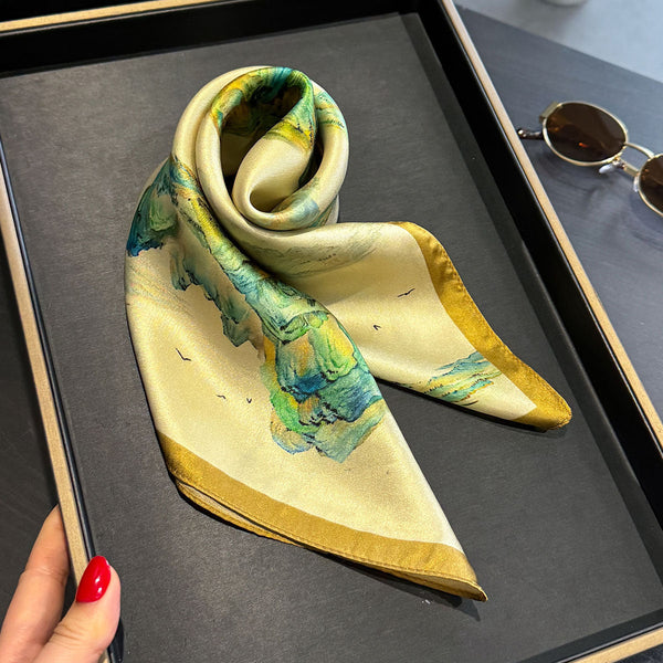 A Thousand Miles Of Rivers And Mountains Women's Silk Scarves Accessories For All Seasons Scarves & Wraps